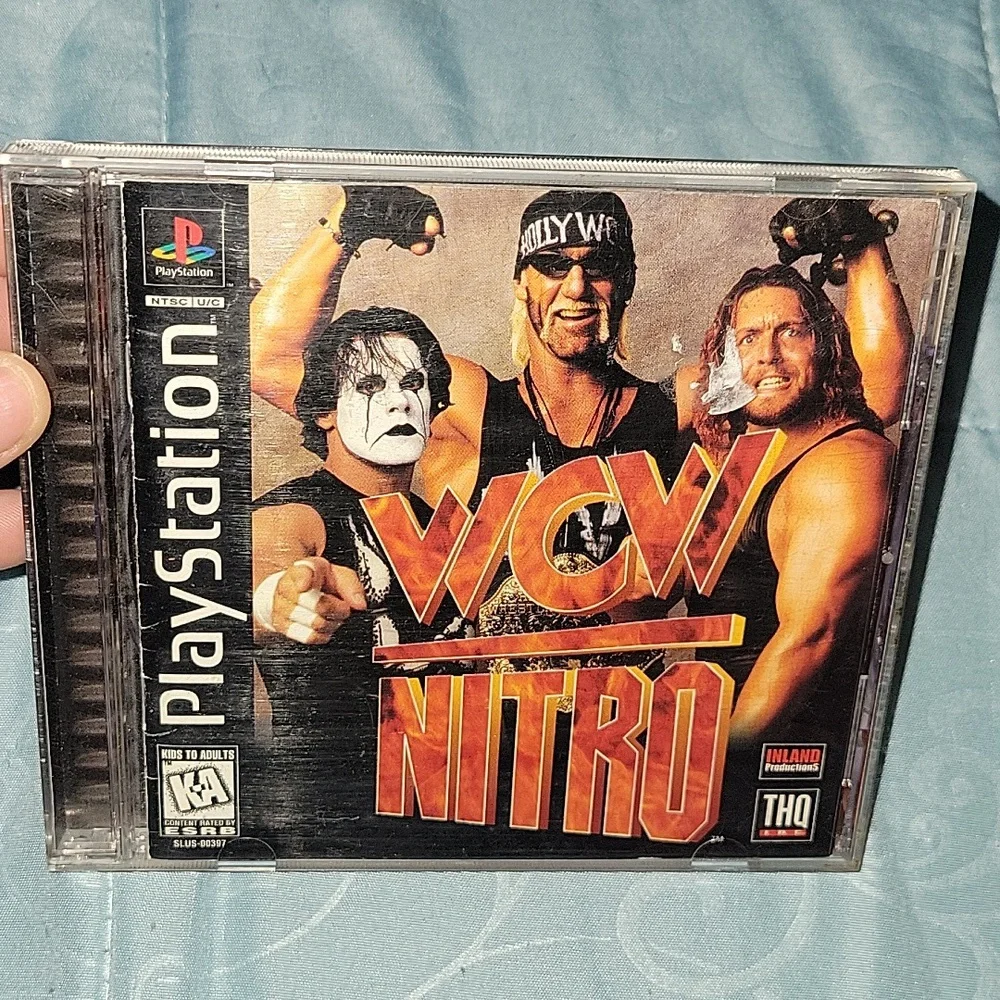 Vtg Playstation WCW Nitro Video Games Original case and Book